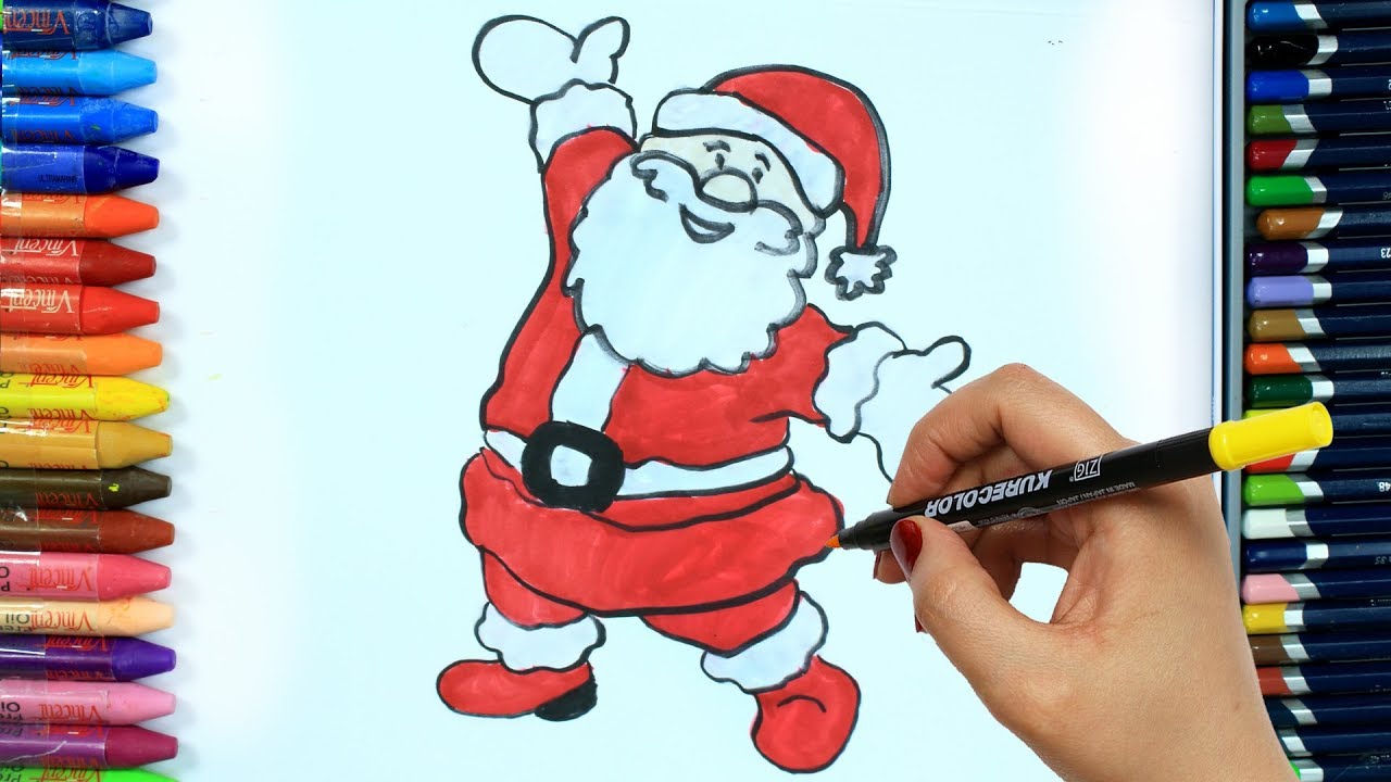 Come disegnare e colorare Babbo Natale 🎅 | Colori | Disegno | Colorare | Come colorare per bambini