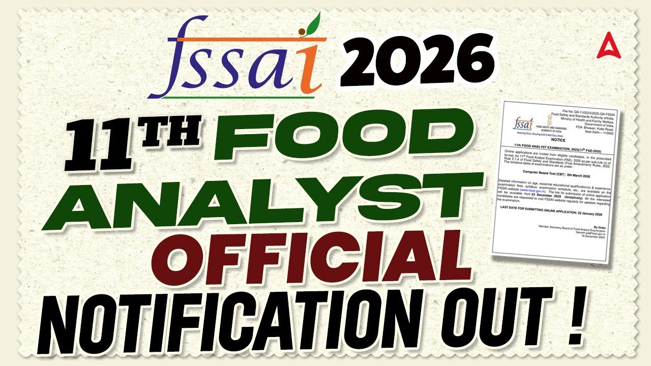 Набор персонала в FSSAI в 2026 году | Объявлен набор аналитиков пищевых продуктов в FSSAI | Вакан...