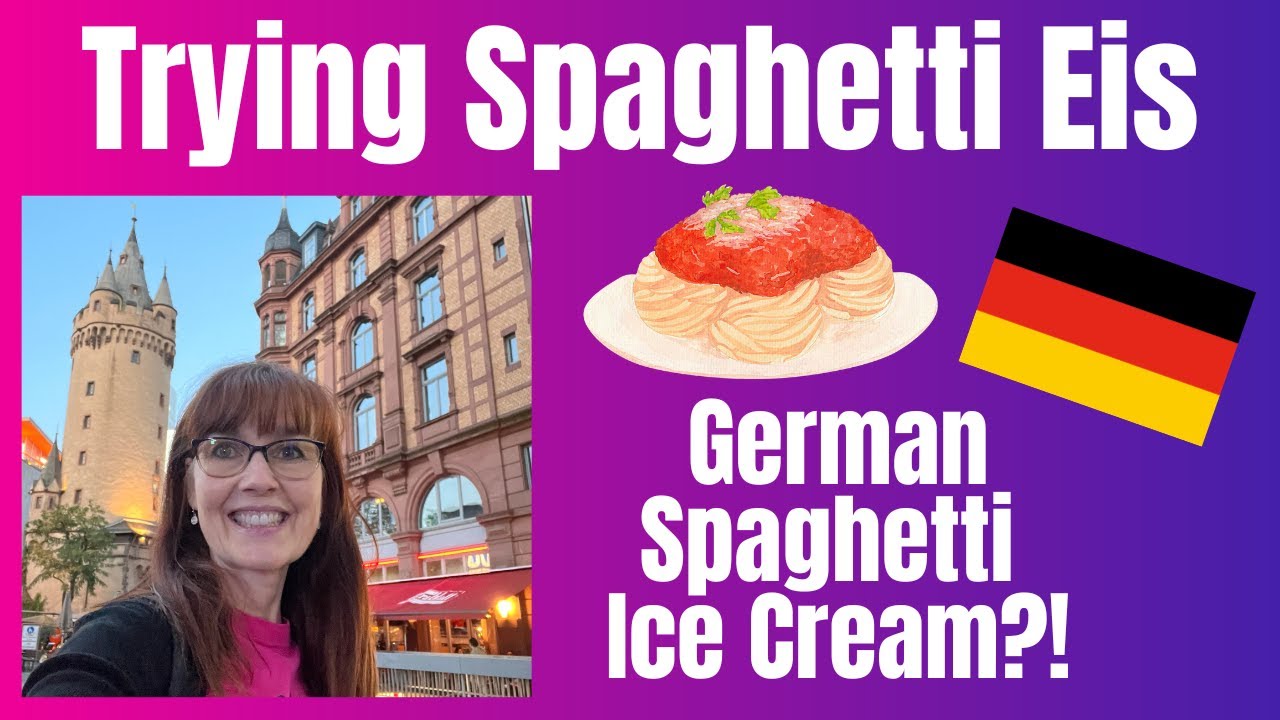 Trying Spaghetti Eis for the First Time - American tries spaghetti ice cream in Frankfrurt