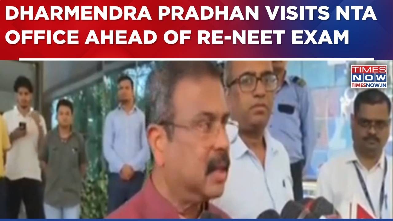 NEET Paper Leak Row: Dharmendra Pradhan Visits NTA Office Ahead Of Re-NEET Exam On June 21 | WATCH