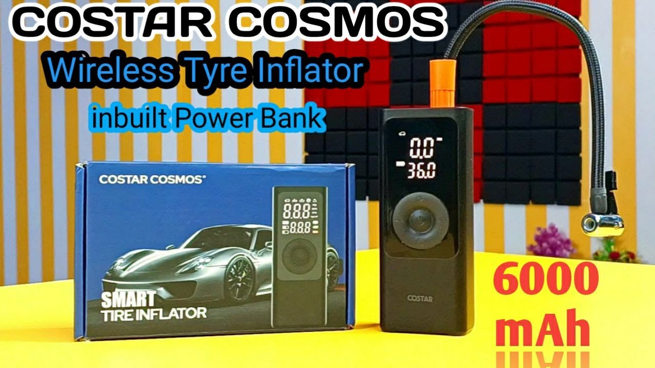 Costar Wireless Dual Power Tyre Inflator with inBuilt Power Bank | Best Wireless Tyre Inflator