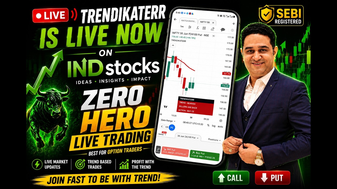 ZERO HERO LIVE TRADING | Trade Nifty SENSEX | Live Trading | 23-June | #livetrading #tradewithvipulk