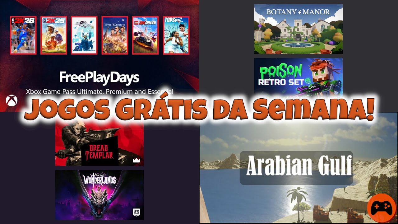 🆓 Jogos Grátis da Semana 🆓 | Especial 2K no Xbox + Jogos Grátis no PC