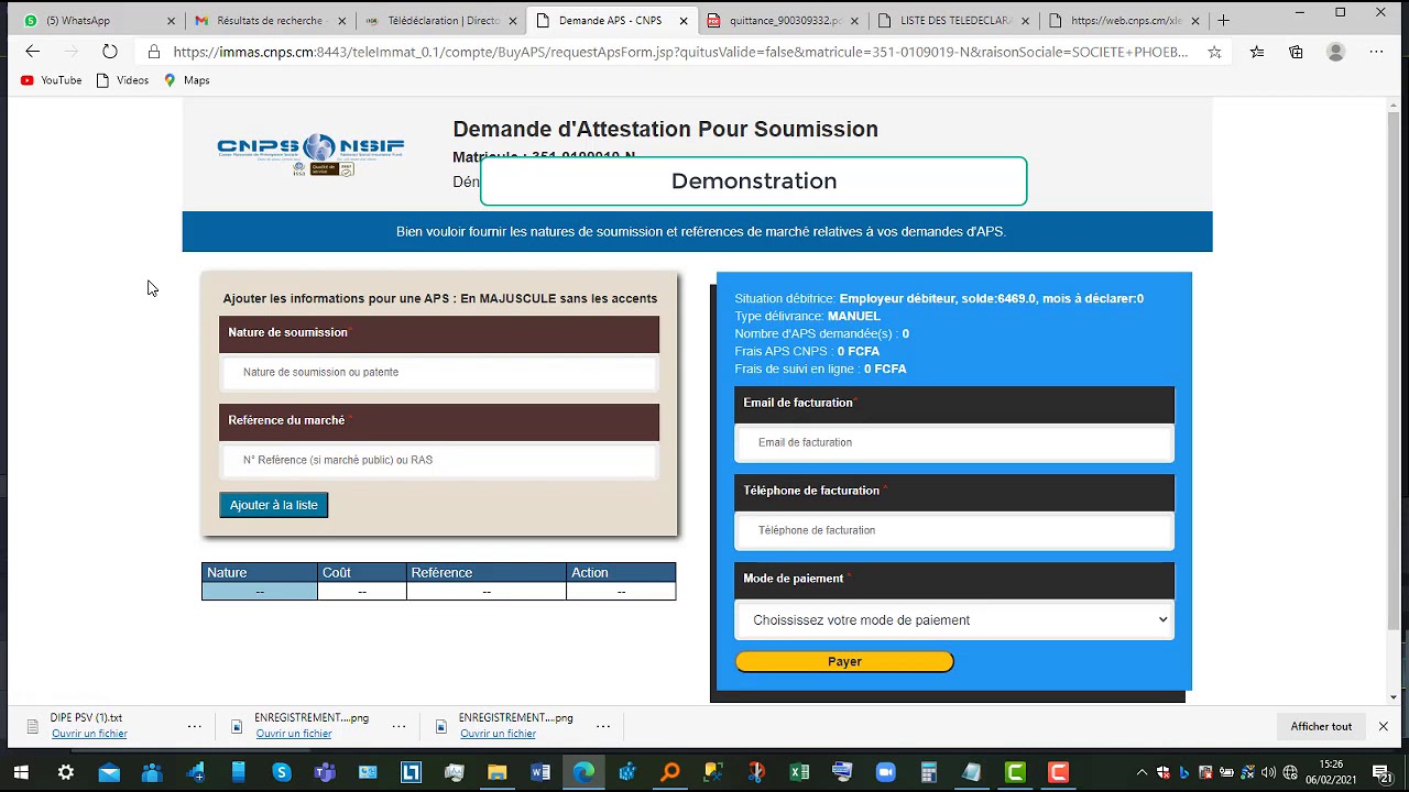 SITE CNPS ( PREVOYANCE SOCIALE) CAMEROUN: TECHNIQUES D'USAGE  ET TELEDECLARATION DE VOS COTISATIONS