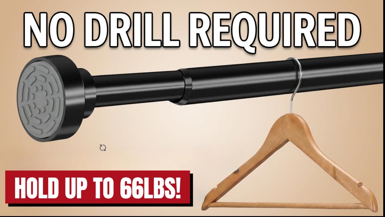 NO DRILL Tension Closet Rod For Home & RV!