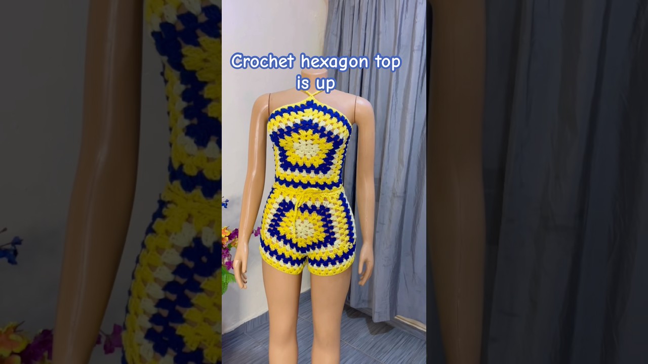 Урок по вязанию крючком шестиугольного топа уже доступен! #crochet #brcrochet #crovethexagontop #...