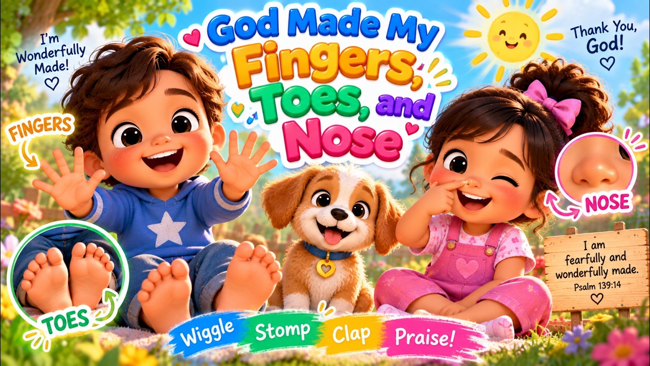 God Made My Fingers, Toes, and Nose | Fun Kids Worship Song | Christian Children’s Music