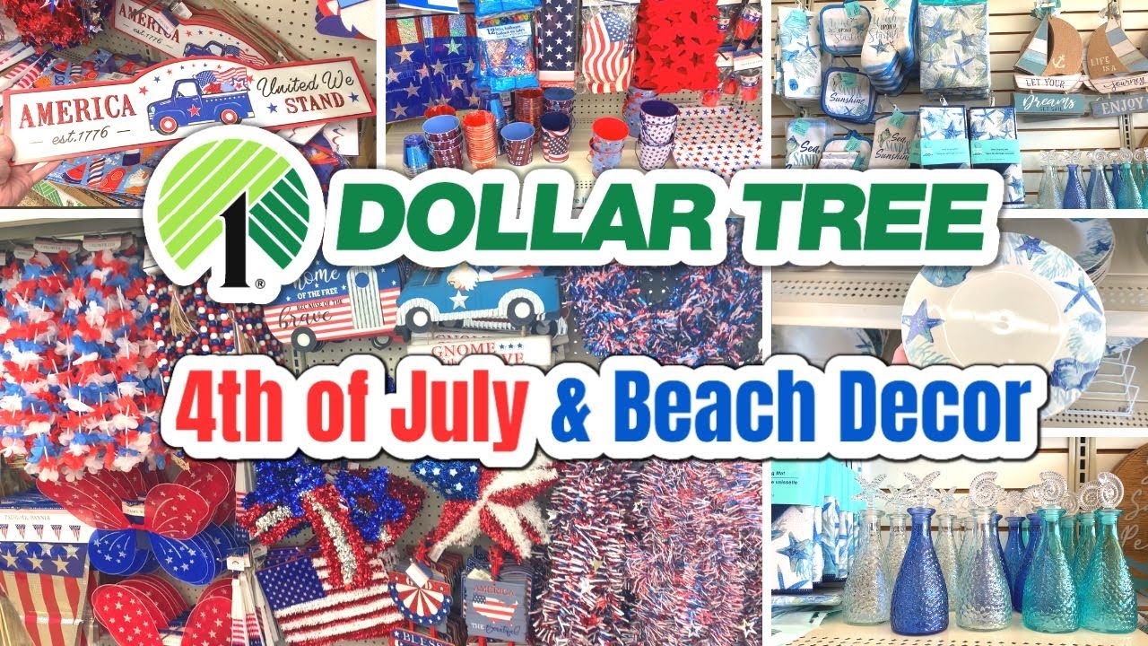 Dollar Tree 4th of July Patriotic and Summer Beach Decor 2023 Shopping Memorial Day