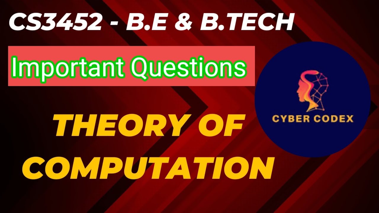 Theory of computation Important Questions| Regulation 2021 |Easy to pass|@CyberCodeX-Tech