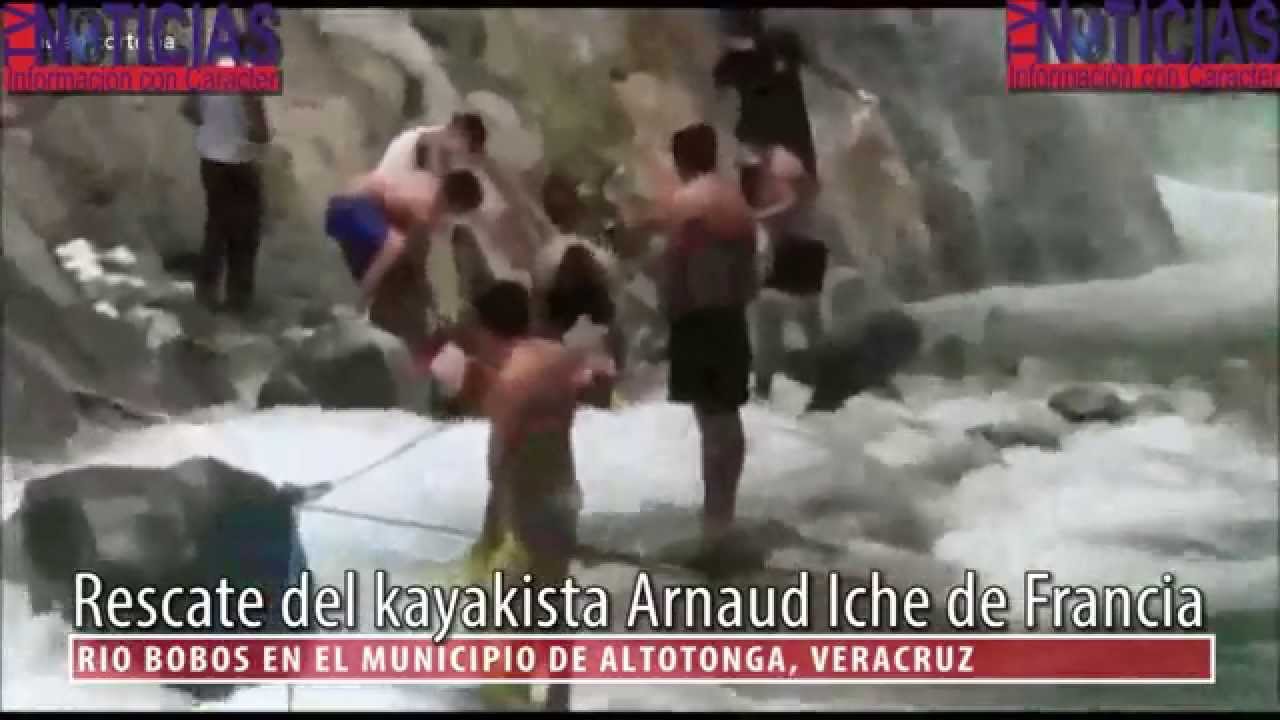 Vecinos de Mecacalco rescatan a kayakista frances