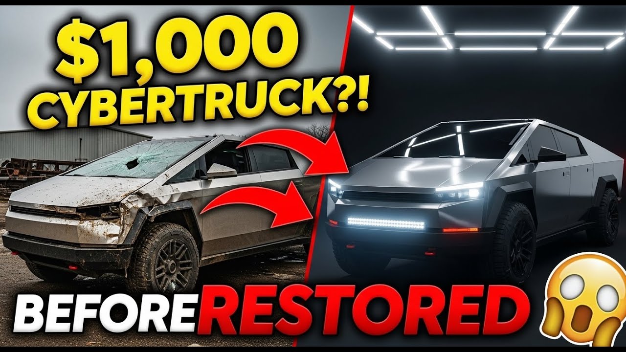 We Found a TESLA CYBERTRUCK for $1,000… Then Restored It (FULL ASMR Car Restoration)