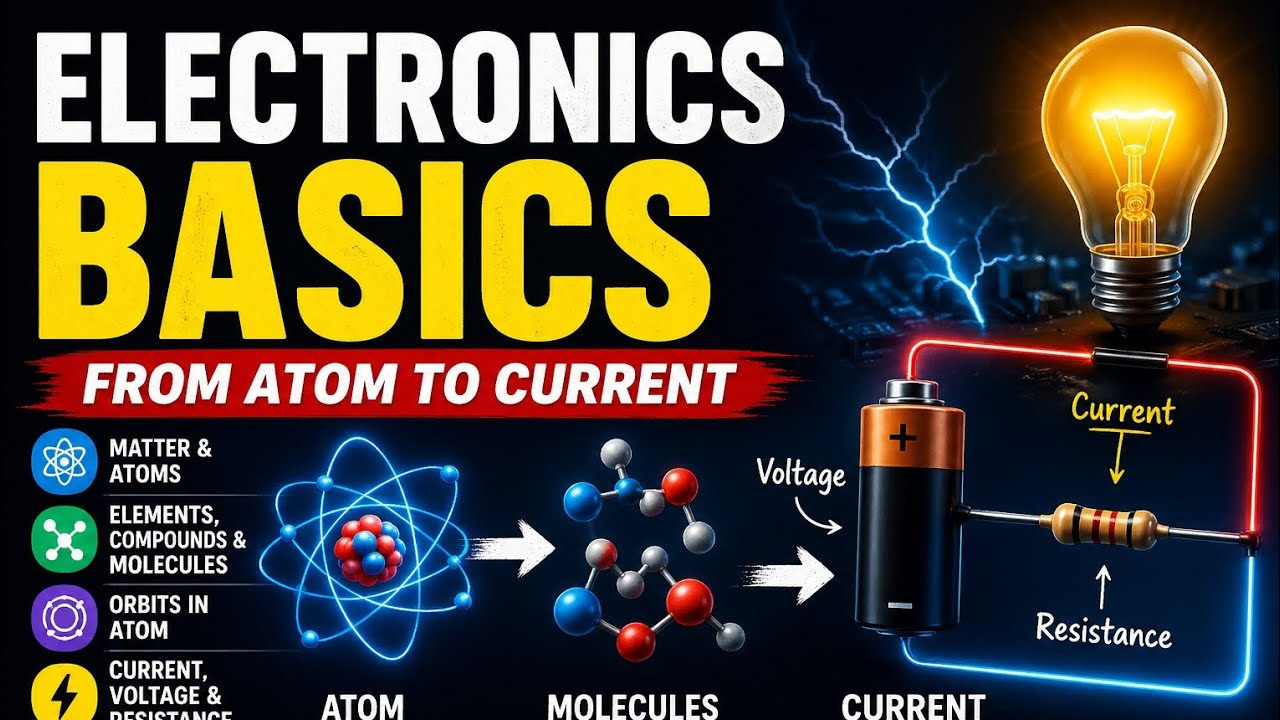 Basics of Electronics | From Atom to Current Explained#electronic #current #voltage #resistance