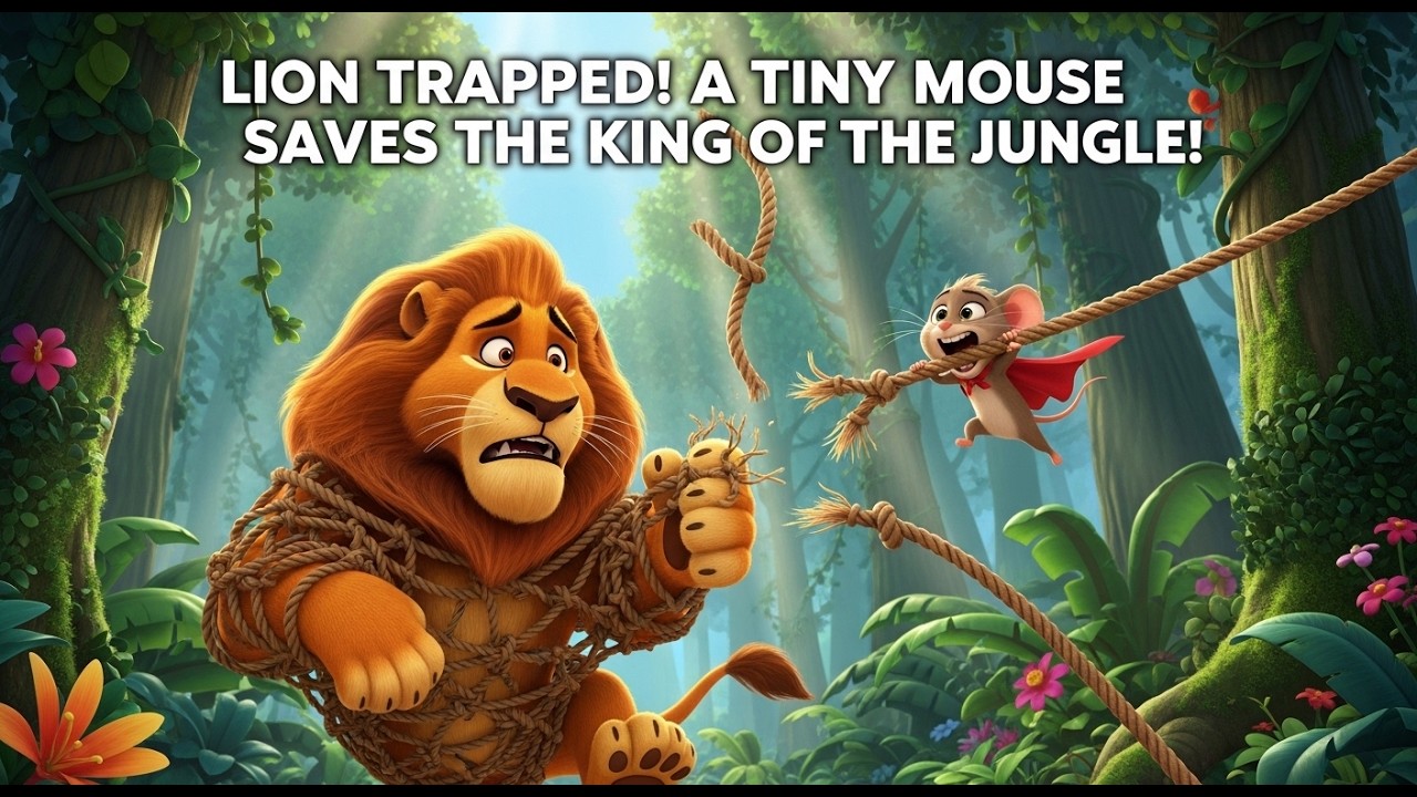 Lion Trapped! A Tiny Mouse Saves the King of the Jungle
