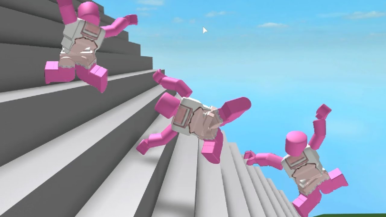 [로블록스(Roblox)] 계단에서 굴러가요!!! 실제론 구르면 안돼요!!! 피그만 구를거에요!!!(Ragdoll Engine) 간단 리뷰 & 플레이 영상
