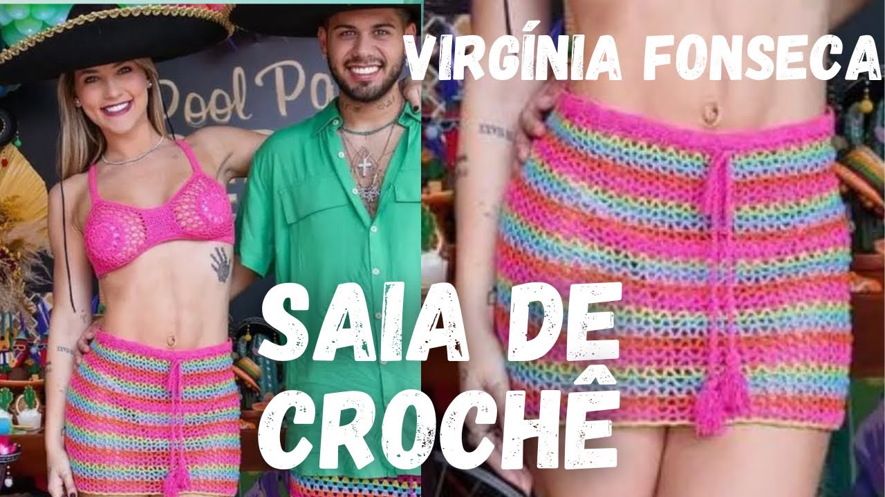Saia de crochê que a Virgínia Fonseca estava usando versão destro 