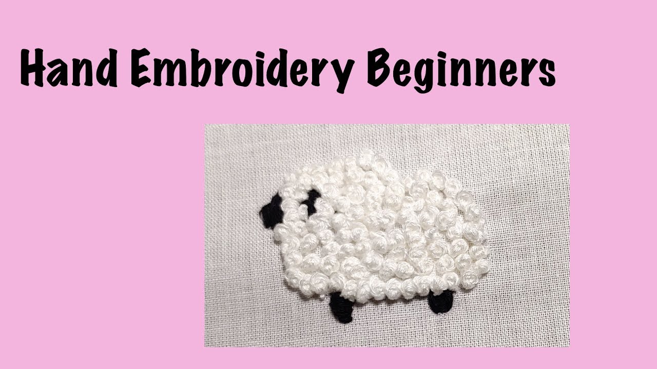 Hand Embroidery French Knot Sheep