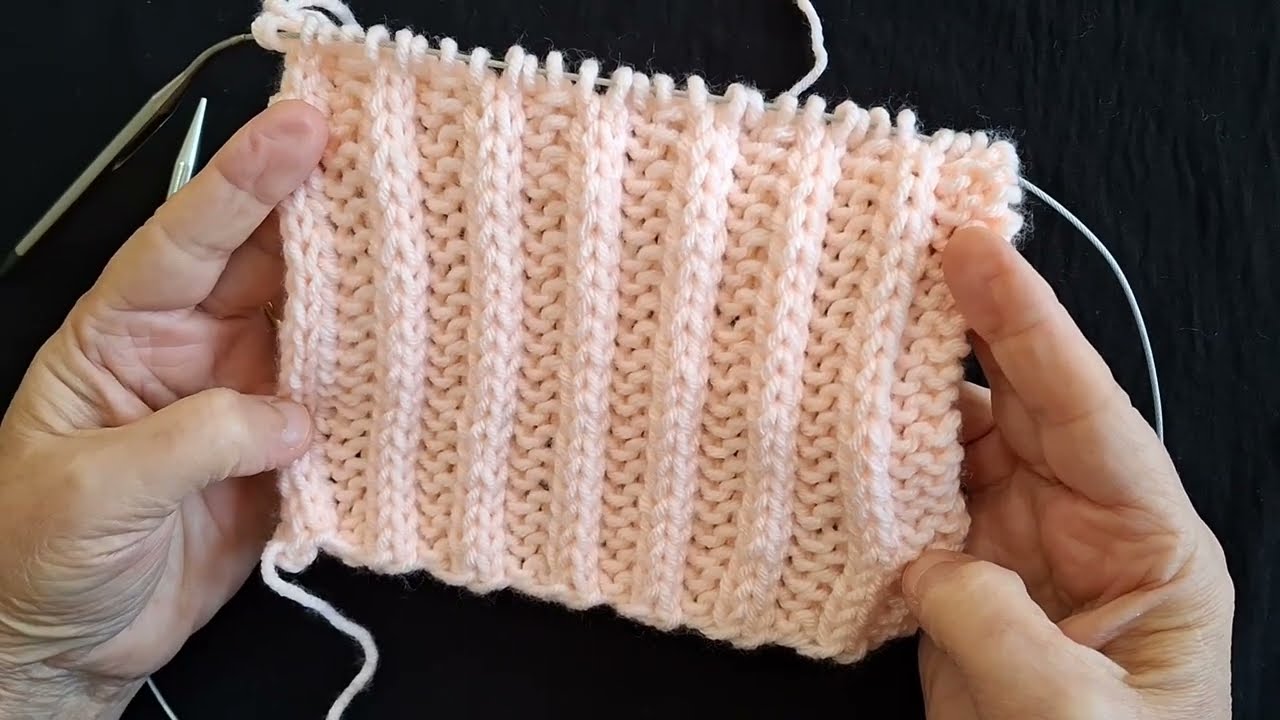 غرزة الريب الانجليزية  ( English Rib Stitch)