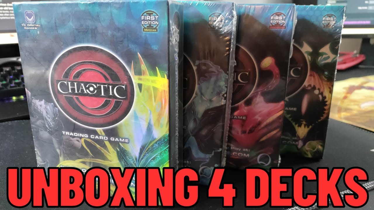 Chaotic TCG - Unboxing 4 M'arrillian Invasion starter decks *PULLED A TANGATH!!!*