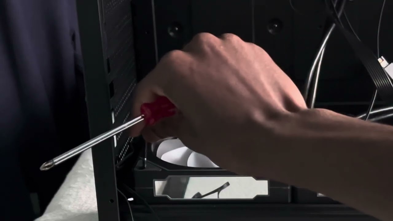 Installing my last 120mm ARGB fan for the PSU on my PC case
