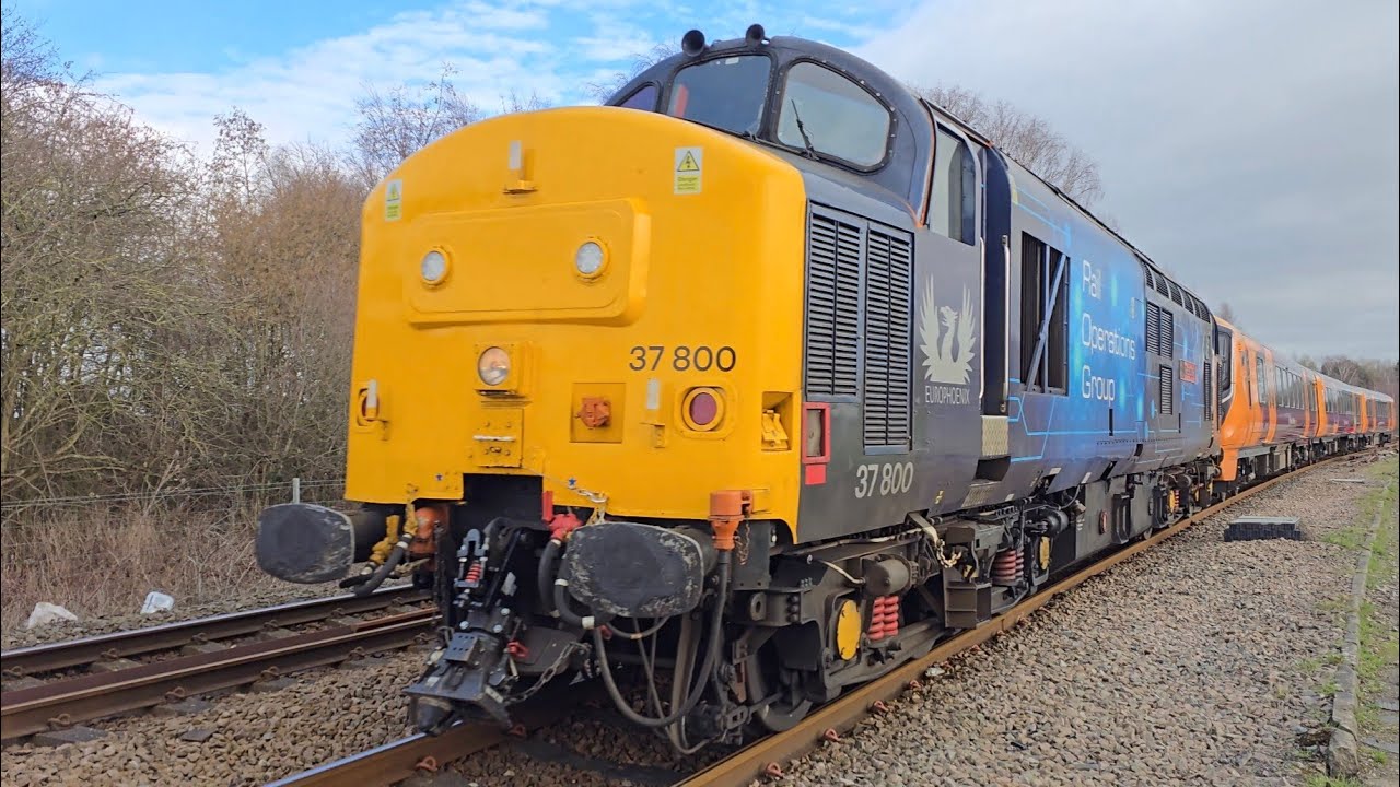Rail Operations Group BR Class 37 No. 37800 Hauling BR Class 730 Aventra No. 730001 Milford Junction
