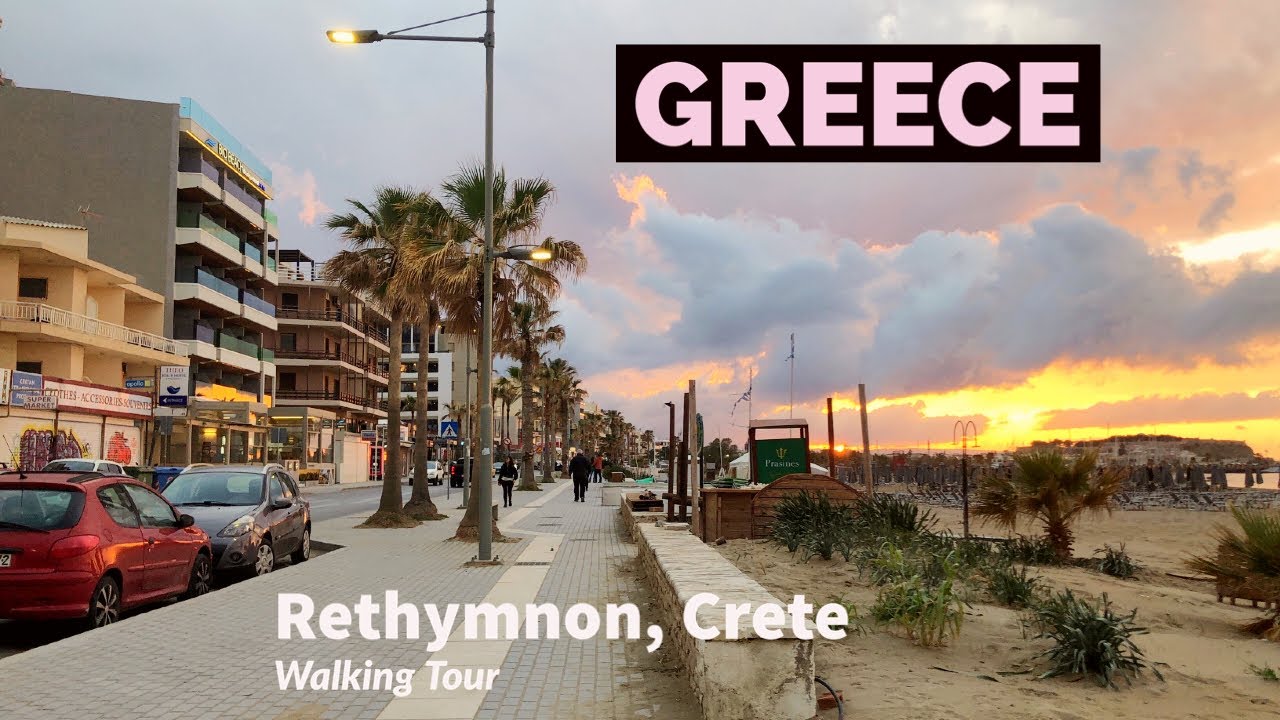 RETHYMNON, GREECE BOULEVARD APRIL 6, 2023| 4K WALKING TOUR