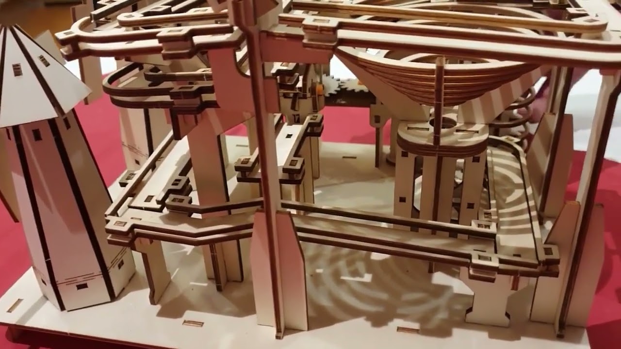 3D Puzzle Wooden Marble Track Windmill