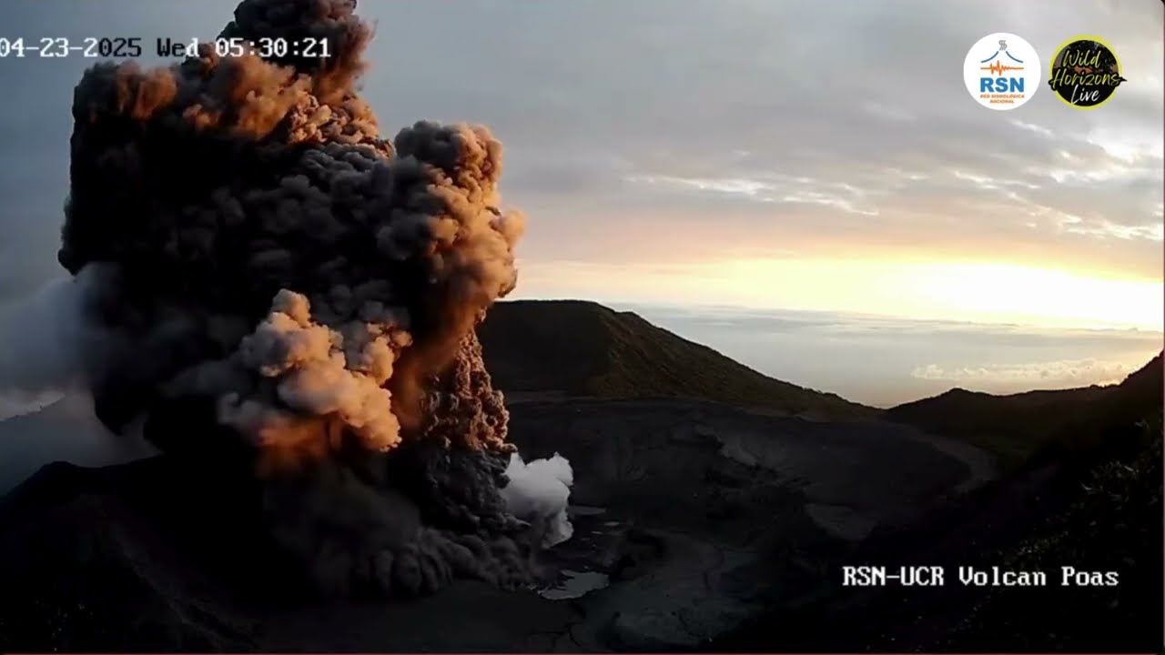 New Eruption at Poás Volcano  - April 23, 2025, 0529 AM Local Time