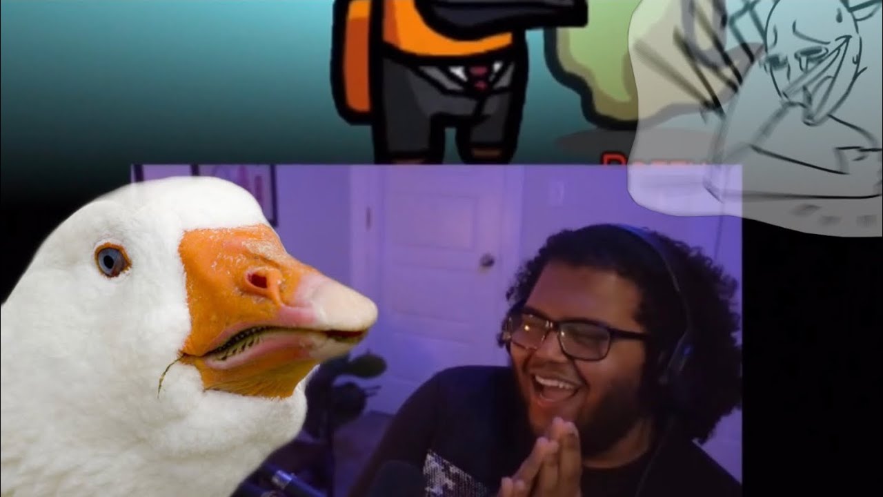 Grizzy goose WHEEZING at among us for 7 minutes straight #grizzy #amongus #wheeze