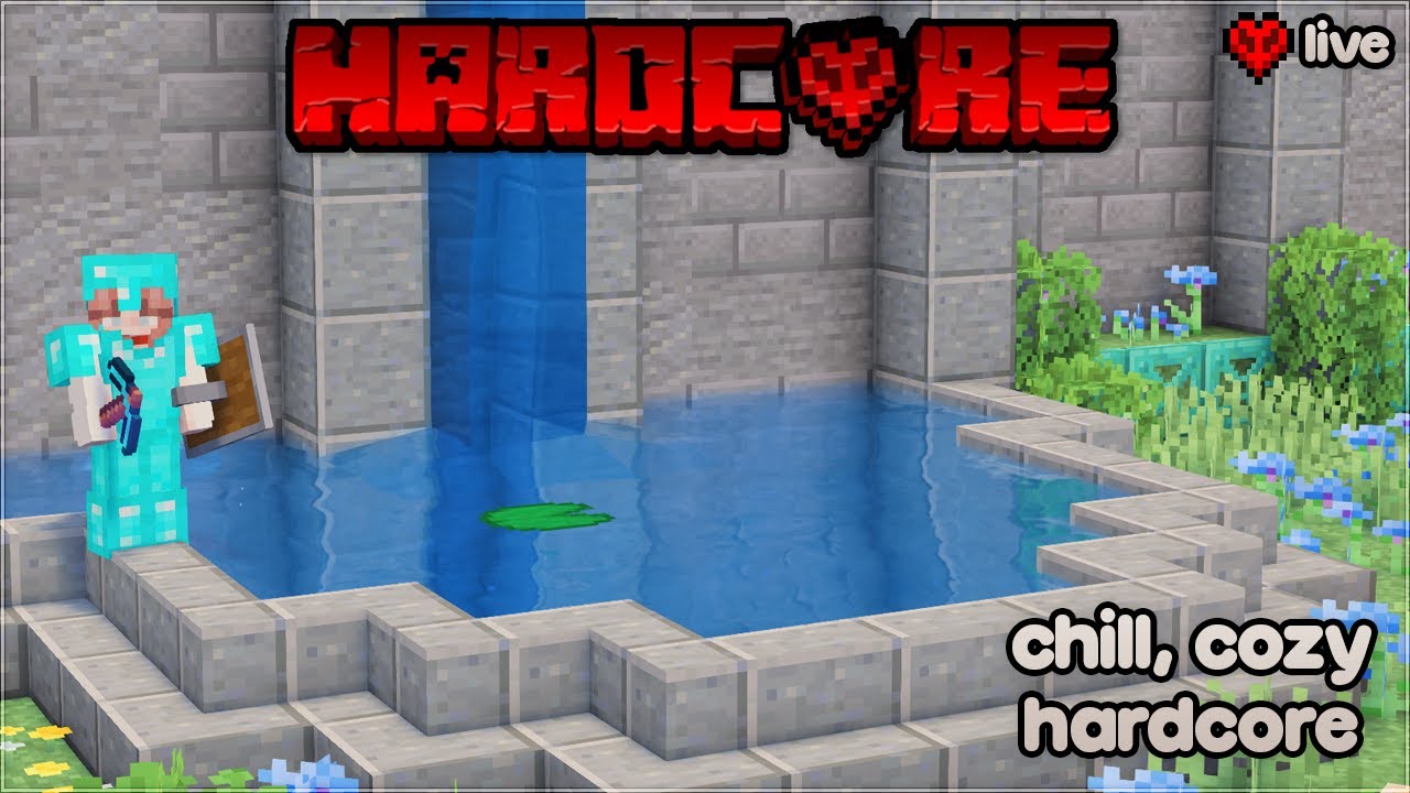 ⭐ fishin, vibin, and resource grindin🩷 | hardcore minecraft livestream #4 🦋❤️