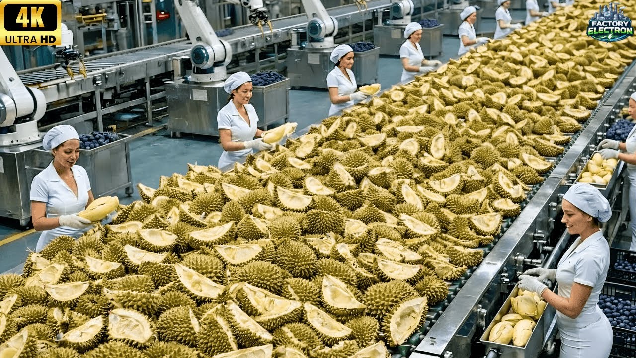 Inside a Modern Durian Factory – From Fresh Durian to Finished Ice Cream Full Process