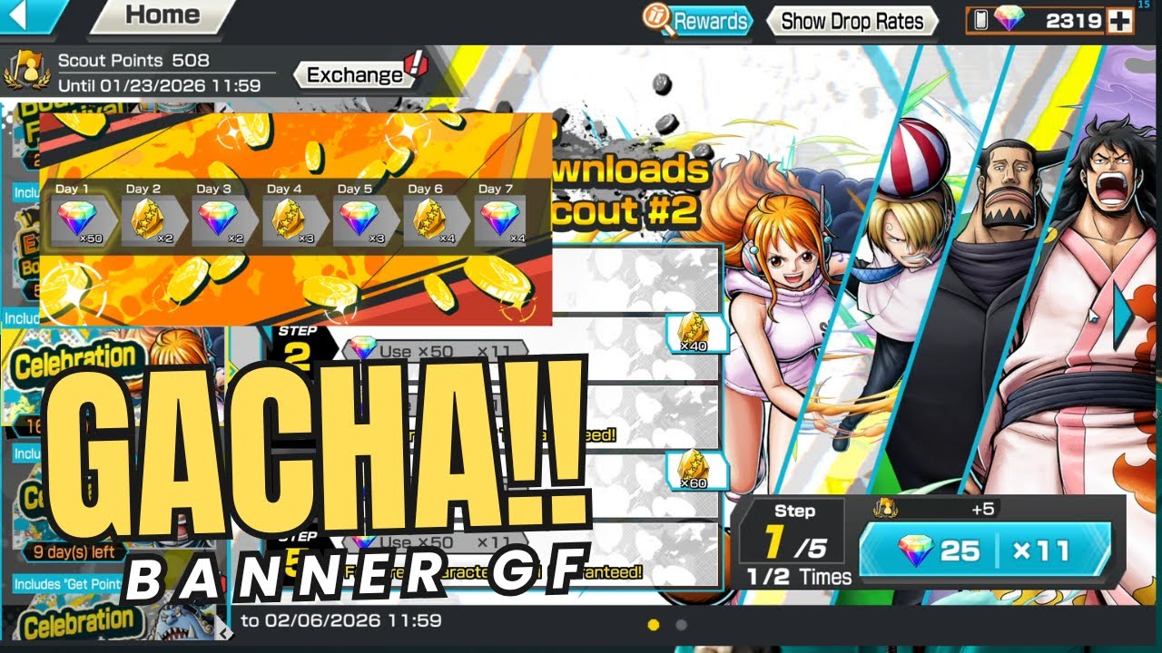 BANSOS 50RD + GACHA!!  Banner GF Baru 🔥ONE PIECE BOUNTY RUSH [ KuRo OP ]