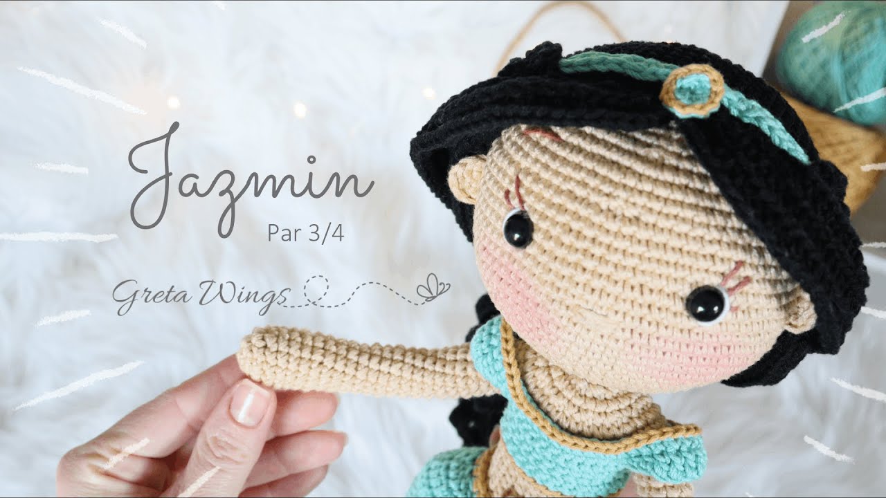 Tutorial Jazmín Amigurumi | Serie Princesas  Part 3/4 Sub 🇺🇸🇪🇸/ GretaWings