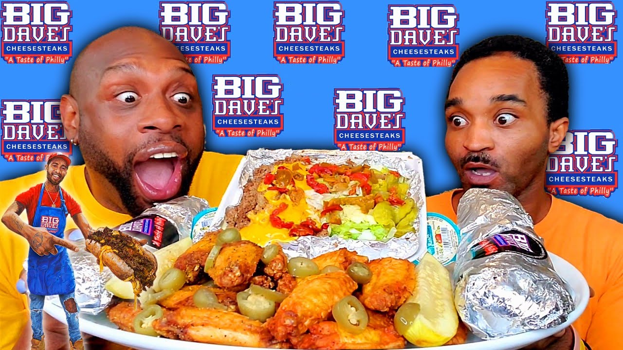 BIG DAVE'S CHEESESTEAKS MUKBANG 먹방 | HOT WINGS | HUBBY EDITION | #foodie #followme