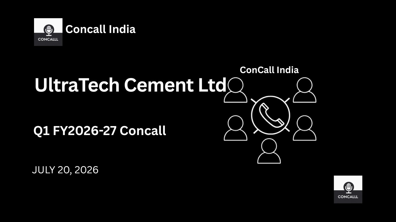 Конференц-колл UltraTech Cement Ltd по итогам 1-го квартала 2026-27 финансового года