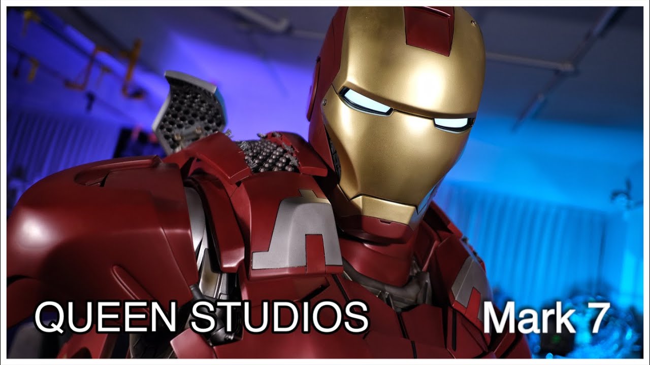 「敗家叫煉 不專業開箱」QUEEN STUDIOS 鋼鐵人 Mark 7 1：1胸像