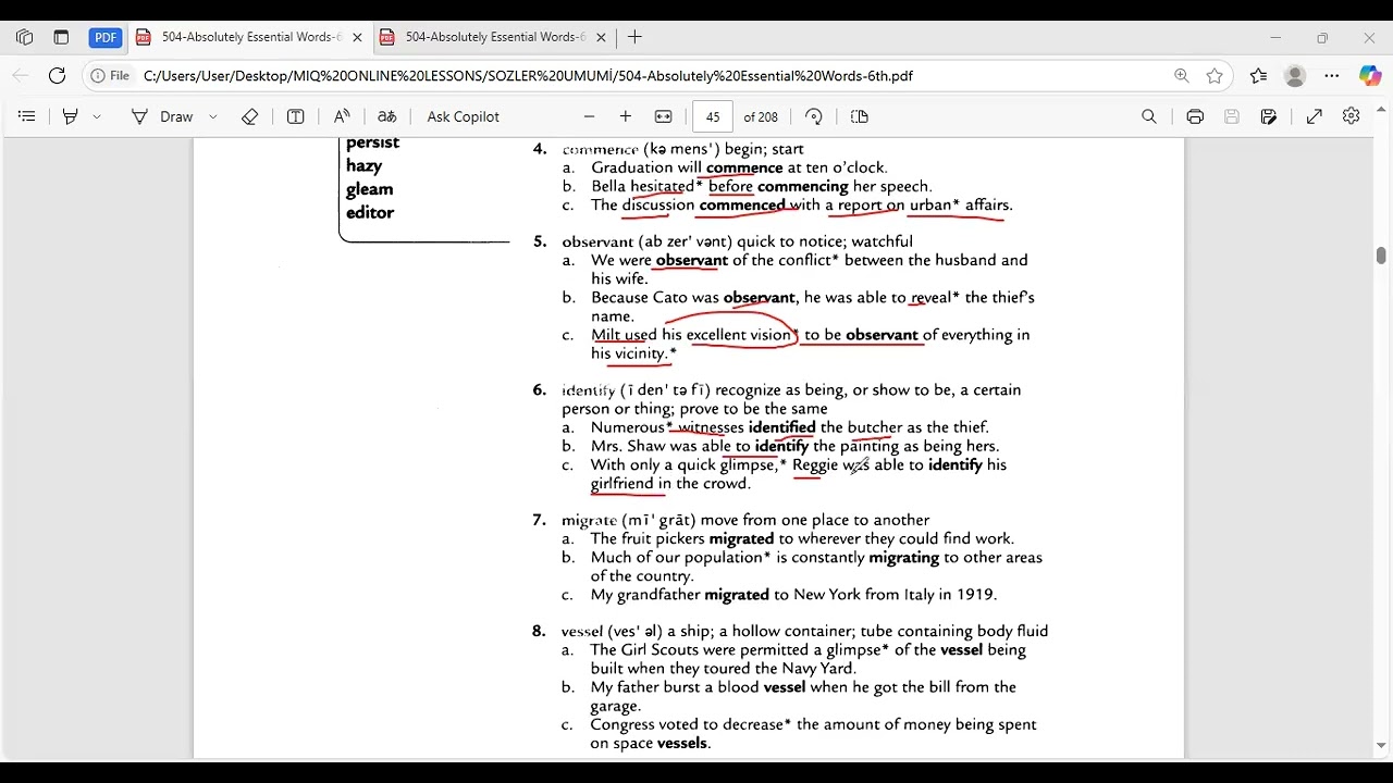 504 Essential Words Lesson 13 Izah #miq #sertifikasiya #english #vocablaury