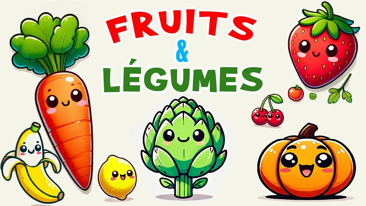 Apprendre les légumes et les fruits pour enfant | Noms des légumes, noms des fruits, vidéo éducative