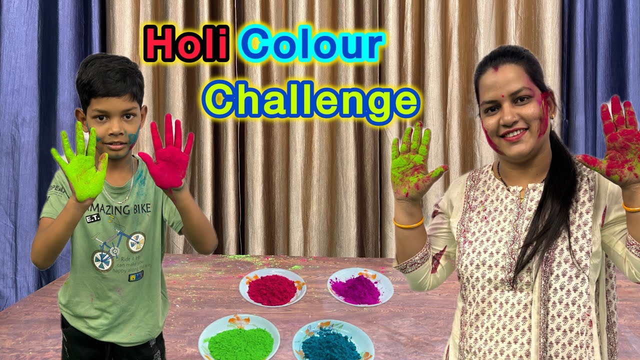 Holi guess The color challenge | Family fun | Ayaan vlog🌈