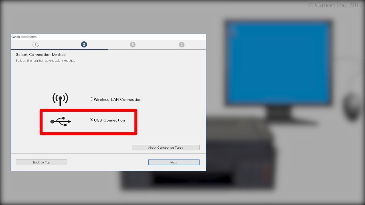 Łączenie drukarki z komputerem przez złącze USB (G3010 series)