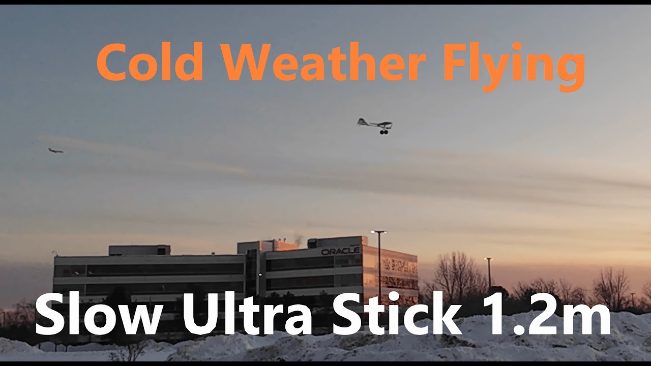 A very cold flight as sunset approaches with the E-flite Slow Ultra Stick 1.2m