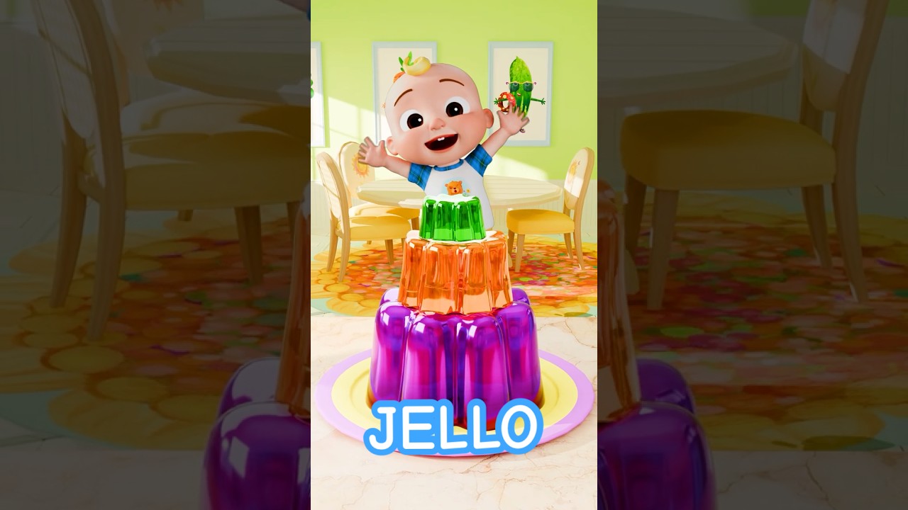 Mixing Colors with JELLO 🔴 🔵 🟢! Learning Colors for Kids! #shorts #cocomelon #jello