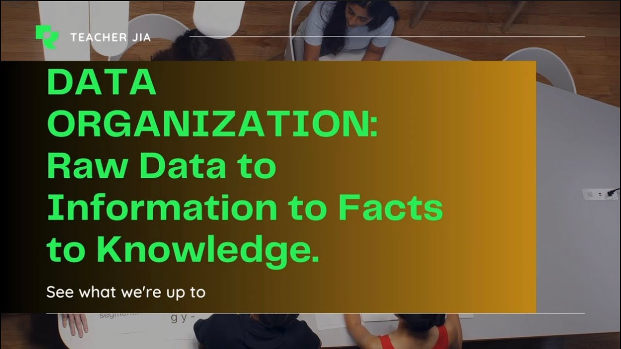 DATA ORGANIZATION: Raw Data to Information to Facts to Knowledge in 3 minutes.