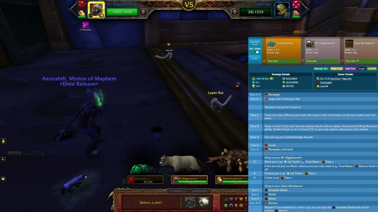 Quick Guide: Cockroach - Gnomeregan Pet Battle Dungeon