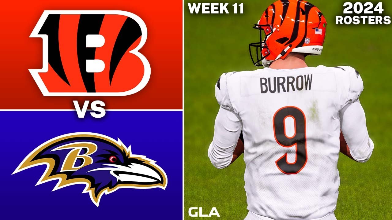 Bengals vs. Ravens Simulation | Week 11 | Madden 24 Rosters PS5