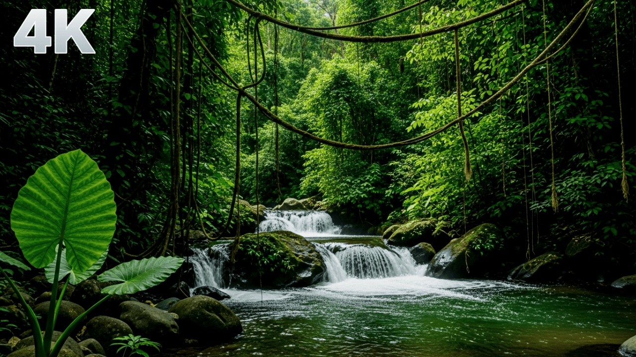River Flow & Forest Birds Chirping | Gentle Nature Sounds ASMR for Sleep & Meditation | 2 Hours