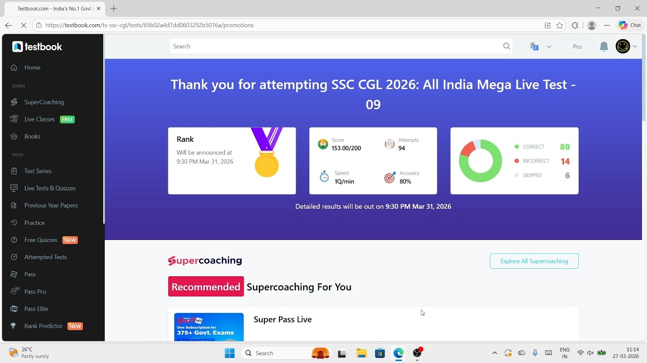 #SSC #CGL #2026 MOCK #LIVE #TEST - 09 #ALL INDIA MEGA #LIVE
