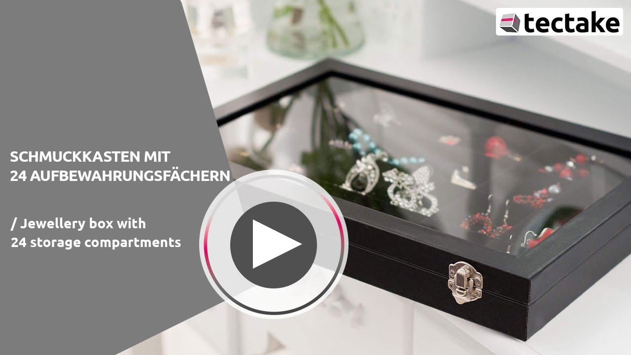 Produktvideo Schmuckkasten mit 24 Aufbewahrungsf&auml;chern | tectake
