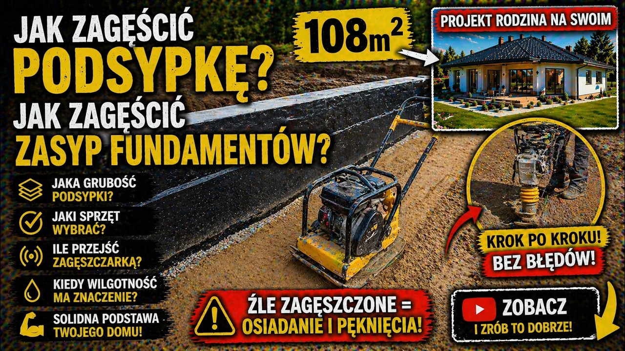 🔴EP.9 Jak zagęścić podsypkę ? Jak zagęścić zasyp fundamentów