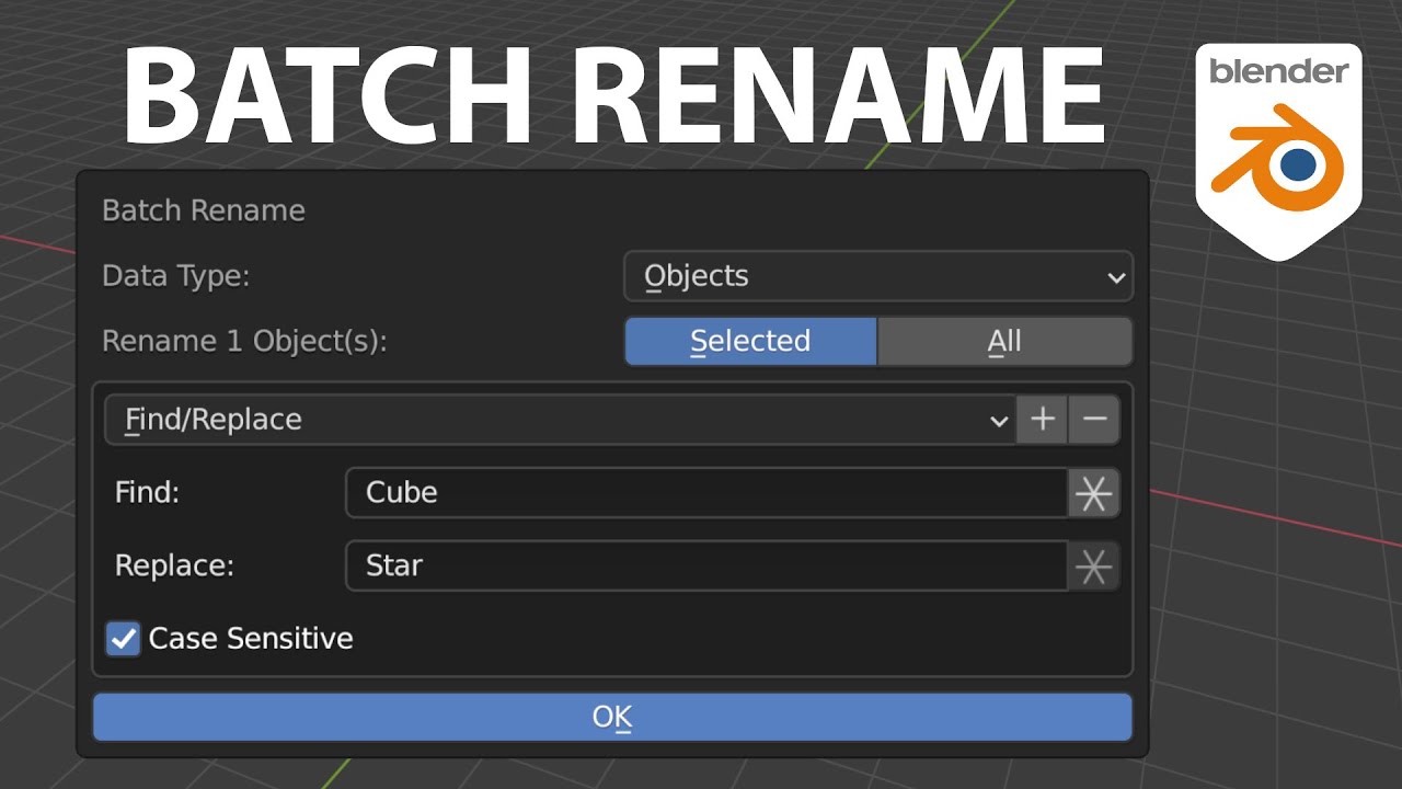 Rename Multiple Objects at once in Blender