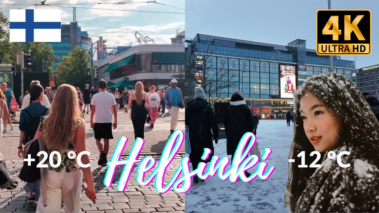 Helsinki Summer Vs Winter 4K City Walk - 2026 Finland